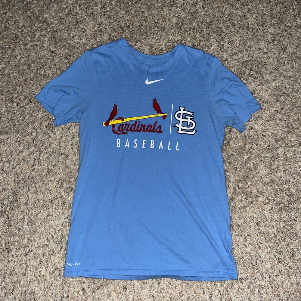 Nike MLB blue cardinal baseball shirt.